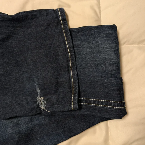 Miss Me Dark Blue Boot Cut Jeans with Silver Embellishments - Picture 3 of 4